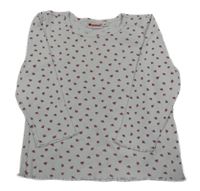 Bílé květované žebrované triko Liegelind