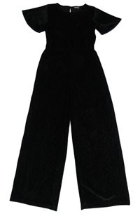 Čierny trblietavý slávnostný culottes overal F&F