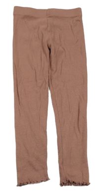 Hnedé rebrované legíny Primark