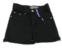 Černé plátěné high waist kraťasy Blue Effect