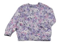 Lila kvetovaná mikina s jednorožcami Nutmeg