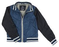 Tmavomodro-černá šusťáková jarní bunda Alive