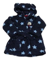 Tmavomodrý chlupatý župan s hvězdami a kapucí - Mickey George