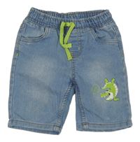 Modré riflové kraťasy s krokodýlem Ergee