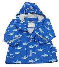 Modrá nepromokavá bunda se žraloky a kapucí PlayShoes