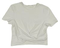 Biele crop tričko s uzlom C&A