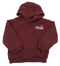 Vínová mikina s nápisom a kapucňou Matalan