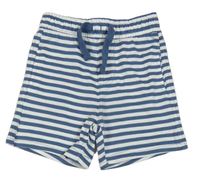 Tmavomodro-biele pruhované teplákové kraťasy Mothercare