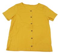 Hořčicové tričko s knoflíky C&A