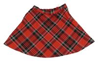 Červeno-čierno-biela kockovaná sukňa H&M