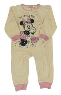Béžový plyšový overal s Minnie Disney