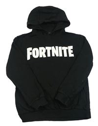 Čierna mikina s nápisom a kapucí - Fortnite