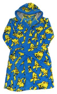 Modro-žltý chlpatý župan s Pikachu a kapucňou Next