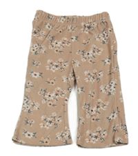 Pudrové zamatové kvetované tepláky