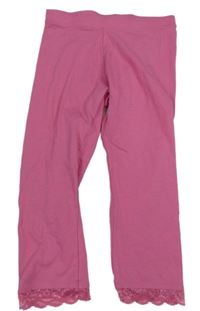 Ružové crop legíny s čipkou Y.F.K.