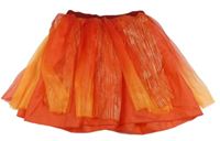 Kockovaným - Červeno-oranžová silonová sukňa s tylovými cípy George