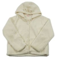 Smetanová huňatá podšitá bunda s kapucí Name it