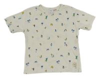 Smotanové tričko s obrázkami Zara