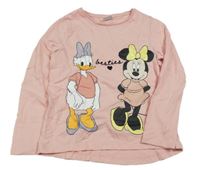Světlerůžové triko s Minnie a Daisy Disney