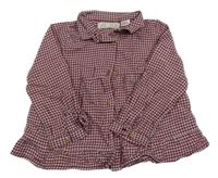 Červeno-bílá kostičkovaná halenka Zara