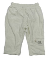 Biele zamatové podšité tepláky s výšivkou M&S