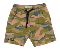 Khaki-růžové army teplákové kraťasy Next