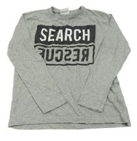 Sivé melírované tričko s nápisom Yigga