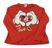 Červené tričko s Minnie Disney