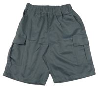 Tmavošedé kraťasy s kapsami 