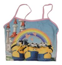 Modro-růžový plavkový top s Mimoni 