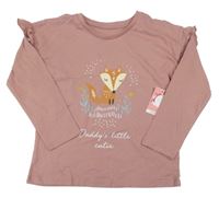 Nové - starorůžové triko s liškou Matalan
