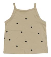 Smotanový crop top so srdiečkami H&M