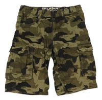 Khaki-černé army plátěné kraťasy s kapsami Chapter young