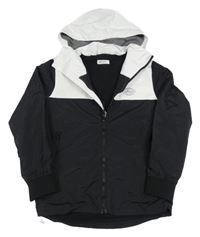 Čierno-biela šušťáková jesenná bunda s kapucňou H&M