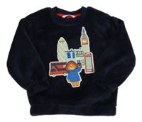 Tmavomodrá plyšová mikina s Paddingtonem M&S