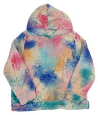 Farebná vzorovaná plyšová oversize mikina s kapucňou H&M