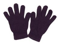 Fialové pletené prstové rukavice