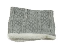 Šedo-zlatý třpytivý zateplený nákrčník 