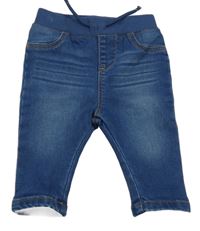 Tmavomodré teplákové rifle s úpletovým pasem Primark