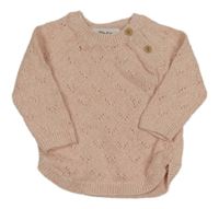 Světlerůžový melírovaný vzorovaný svetr F&F