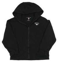 Černá propínací mikina s výšivkou a kapucí F&F