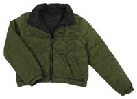 Khaki šušťáková crop zimná obojstranná bunda New Look