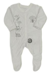 Nové - Biely zamatový overal s hviezdami a medvedíkom Nutmeg