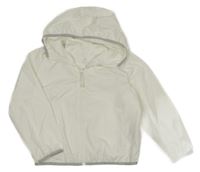 Biela šušťáková jarná bunda s kapucňou Uniqlo