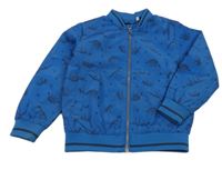 Tmavomodrý šusťákový jarní bomber s diny Lupilu