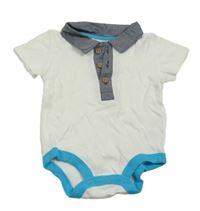 Bielo-modré body s golierikom