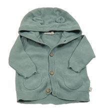 Zelený prepínaci sveter s kapucňou