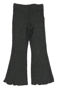 Tmavosivé rebrované flare legíny Primark