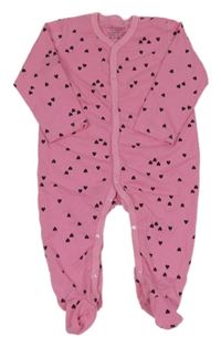 Růžovo-černý overal se srdíčky 