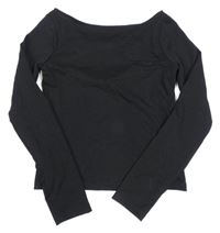 Čierne crop tričko H&M